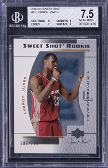 2003-04 Upper Deck Sweet Shot #91 LeBron James Sweet Shot Rookie Card (#583/799) - BGS NM+ 7.5